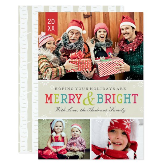 Bright Snowflakes Holiday Photo Card