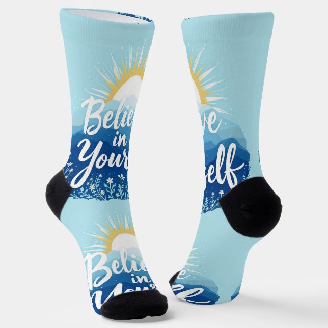 Bright Socks Believe In Yourself Socks 0039473 (Angled)