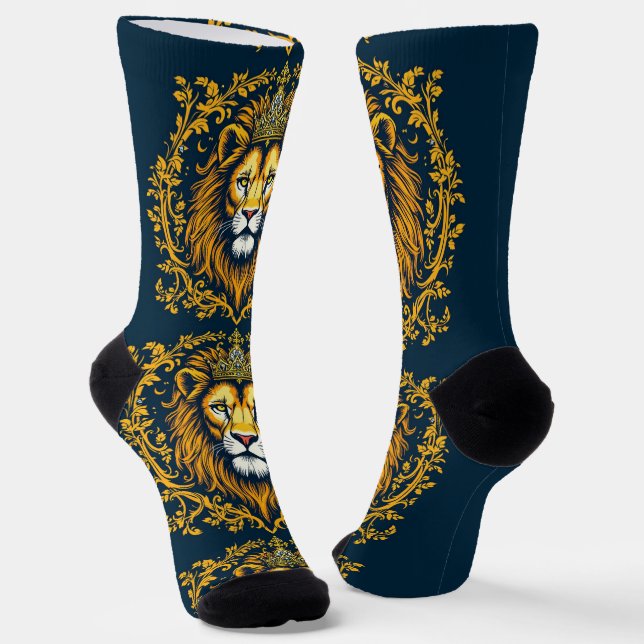 Bright Socks Lion Head With Crown 0044033 (Angled)