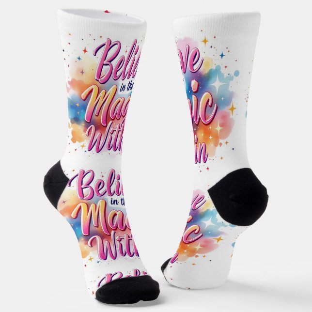Bright Socks RANDOPIX Believe Magic Within 0039492 (Angled)