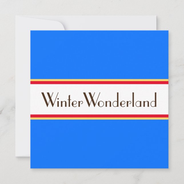 Bright Sophisticated Alpine Blue Winter Wonderland Holiday Card (Front)