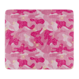 Bright Sparkle Pink Camouflage Chic Camo Lovers Cutting Board