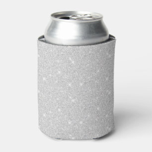 Bright Sparkle White Silver Colour Merry Christmas Can Cooler