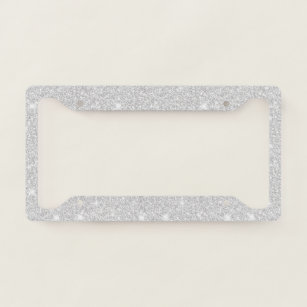 Bright Sparkle White Silver Colour Merry Christmas Licence Plate Frame