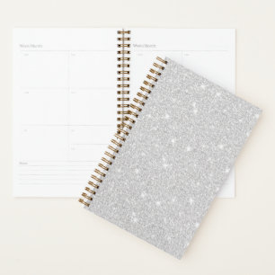Bright Sparkle White Silver Colour Merry Christmas Planner