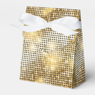 Bright sparkling golden sequin glitters disco ball favour box