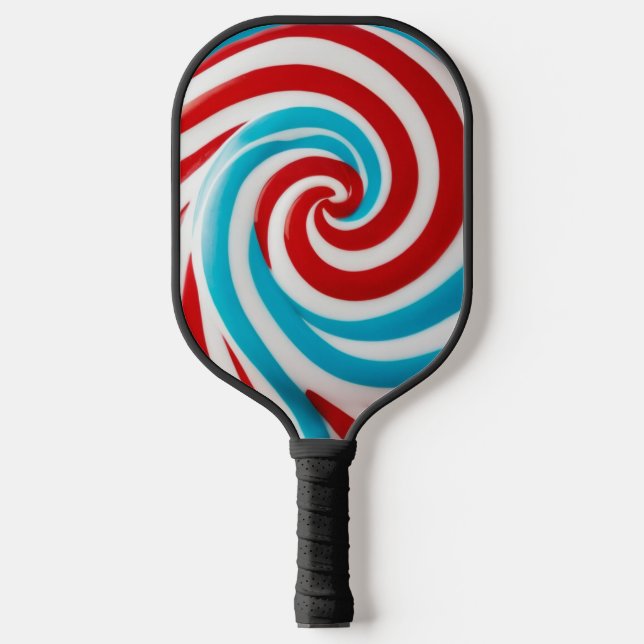 Bright Spiral Fun Colourful Sweet Lollipop Monogra Pickleball Paddle (Front)