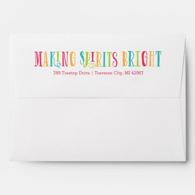 Bright Spirits Colourful Holiday Envelope (Back (Top Flap))