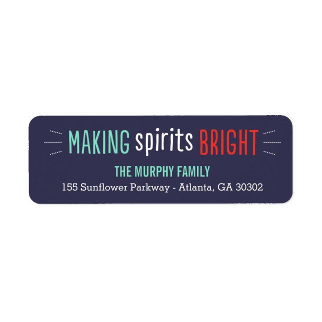 Bright Spirits Holiday Address Labels (Front)