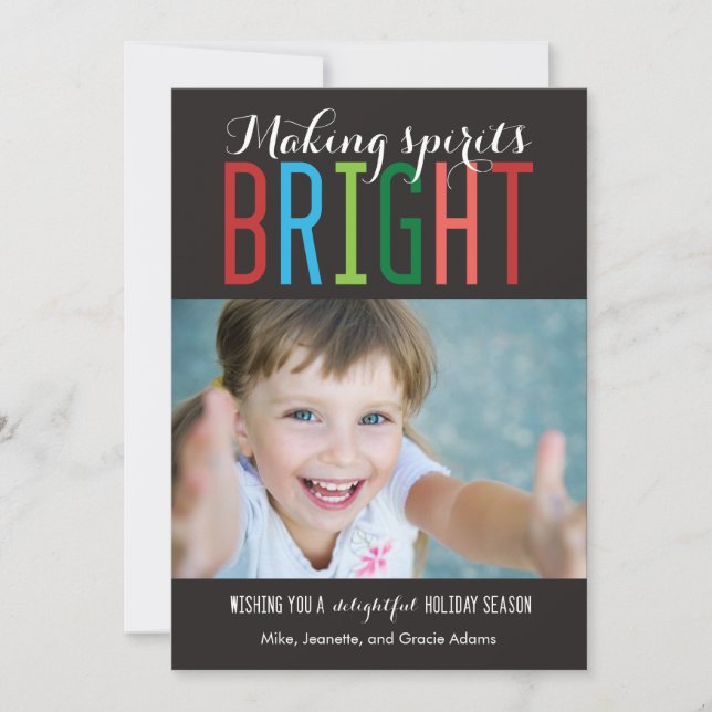 Bright Spirits Holiday Photo Cards (Front)