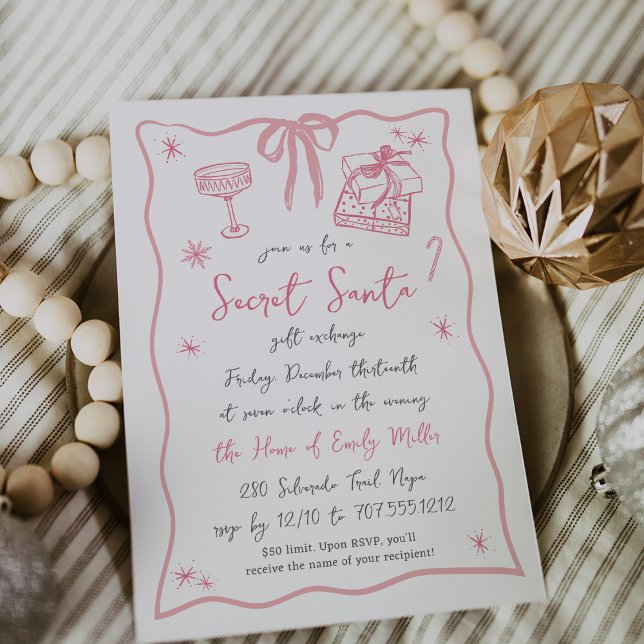 Bright Spirits | Secret Santa Christmas Party Invitation (Creator Uploaded)