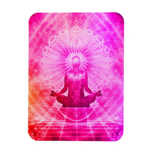 Bright Spiritual Yoga Lotus Pose Magnet