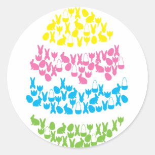 Bright Spring Easter Holiday Egg Pattern Classic Round Sticker