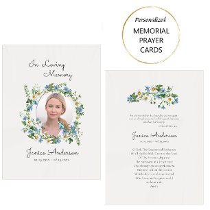 Bright Spring Flowers Catholic Funeral Prayer Card