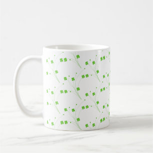 Bright Spring Green Flowers, Small Floral Print Coffee Mug