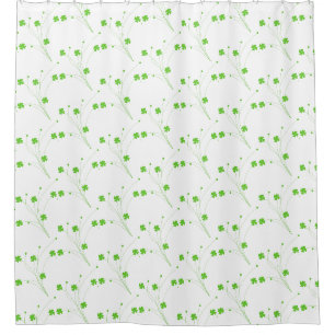 Bright Spring Green Flowers, Small Floral Print Shower Curtain