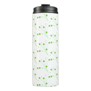 Bright Spring Green Flowers, Small Floral Print Thermal Tumbler