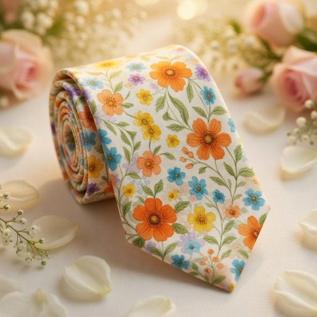 Bright Spring Meadow Floral Pattern Tie (Creator Uploaded)