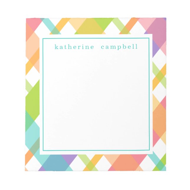 Bright Spring Plaid Notepad (Front)