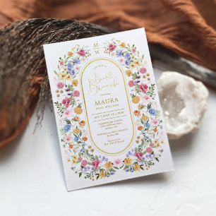 Bright Spring Wildflower Garden Bridal Brunch Invitation
