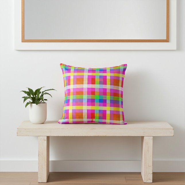 Bright Squares of Rainbow Colours Cushion (Creator Uploaded)