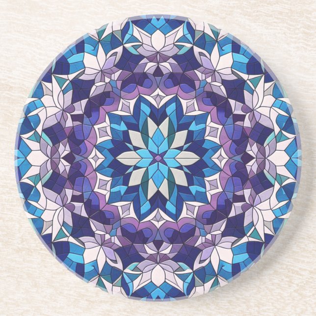 Bright - Stain Glass Bloom #2  Coaster (Front)