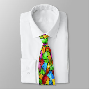 Bright Stained Glass Mosaic Tie