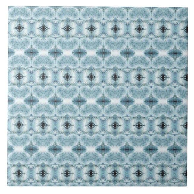 Bright Star Light Blue Geometric Design Ceramic Tile (Front)