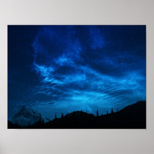 BRIGHT STARS IN A DARK AND BLUE SKY POSTER