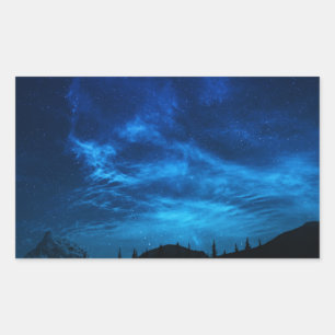 BRIGHT STARS IN A DARK AND BLUE SKY RECTANGULAR STICKER