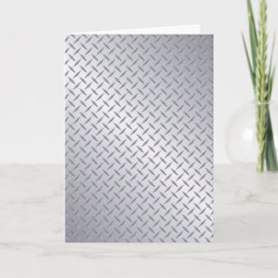Bright Steel Diamond Plate Background Card