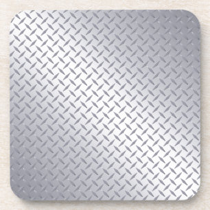 Bright Steel Diamond Plate Coaster