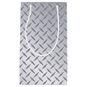 Bright Steel Diamond Plate Look Small Gift Bag