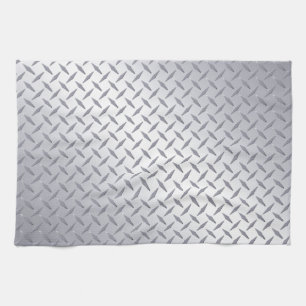 Bright Steel Diamond Plate Tea Towel