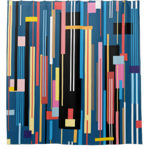 Bright Stripe Abstract Pattern Shower Curtain