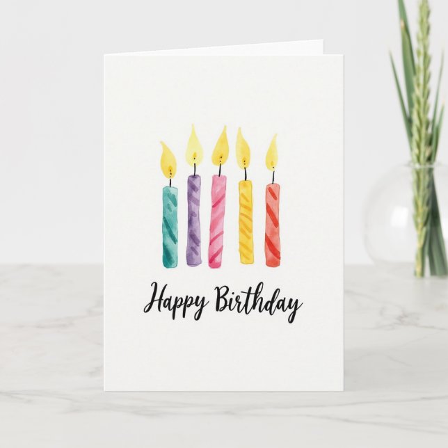 Bright Striped Birthday Card (Front)