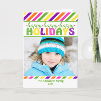 BRIGHT Stripes Colourful Christmas Card