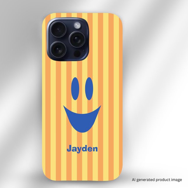 Bright Stripes Funny Smile iPhone Case (Available for iPhone and Samsung devices.)