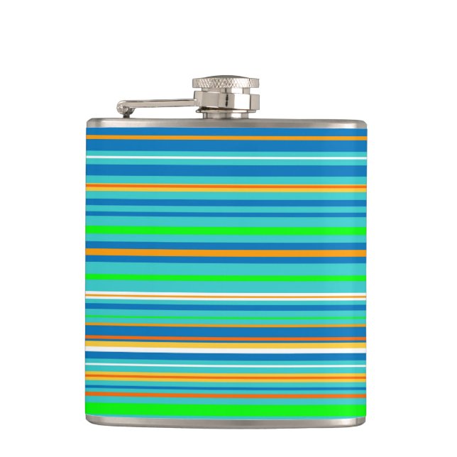 Bright Stripes Hip Flask (Front)