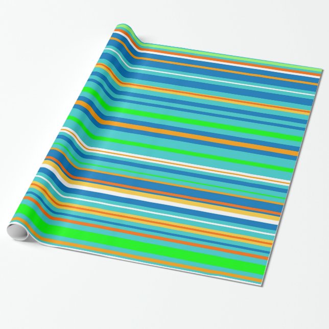 Bright Stripes Wrapping Paper (Unrolled)