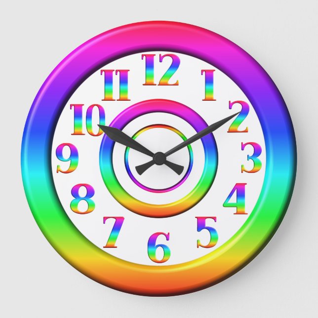 Bright Stylish Modern Colourful Large Clock (Front)
