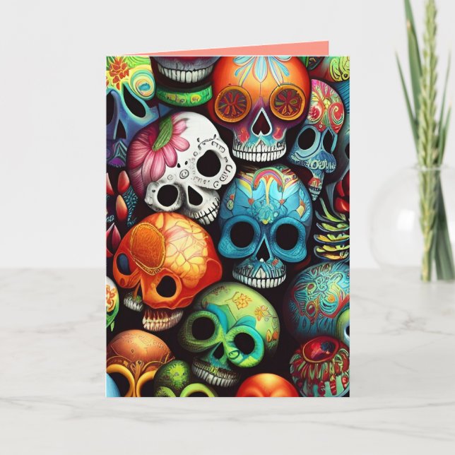 Bright Sugar Skulls  Card (Front)