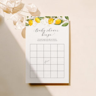 Bright Summer Bingo Lemon Citrus Baby Shower Game