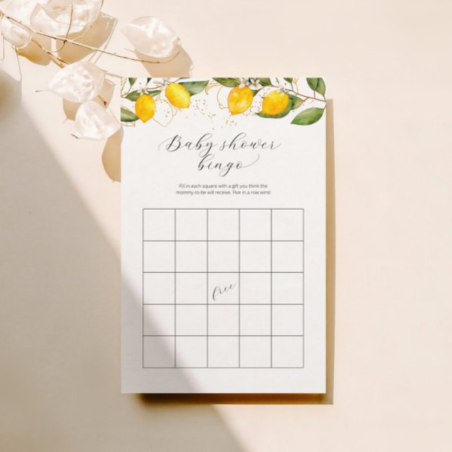 Bright Summer Bingo Lemon Citrus Baby Shower Game (Creator Uploaded)
