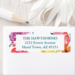 Bright Summer colorful custom Wedding Adress Label Return Address Label