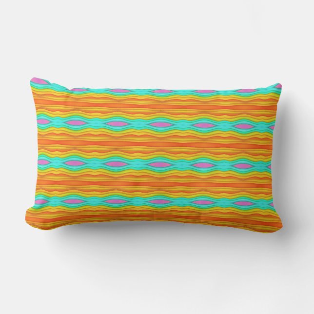 Bright Summer Coloured Abstract  Lumbar Cushion (Front)