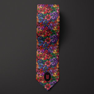 Bright Summer Colourful Floral Tie