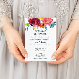 Bright Summer colourful modern Bridal Shower Invitation