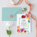 Bright Summer colourful modern floral Wedding I  I Invitation<br><div class="desc">Elegant Typography with hand-drawn floral Elements in bright summer colours. Background Colour is completely changeable to your preferences. Custom Template for your personal Date and Information. Different Colour combinations and Text Designs are available. From classic chic to modern simple,  please see the collection in my Shop.</div>