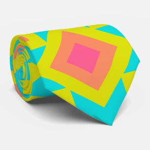 Bright Summer Colours Geometric Pattern  Tie